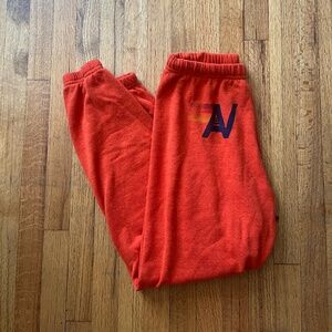 Red Aviator Nation Logo Sweatpants, Size S